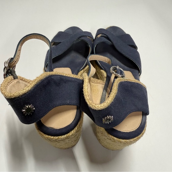 Stuart Weitzman Navy Wedge Sandals - Picture 5 of 10